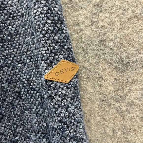 Orvis Brighton Sweater Men Extra Large Blue 1/4 Zip Sherpa Lined Pullover Fleece - Picture 10 of 12